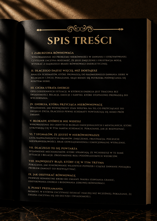 Zaburzona równowaga: Dlaczego dostajesz mniej, niż dajesz i co Twoja energia ma z tym wspólnego (PDF)